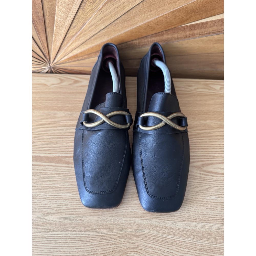 M.Gemi Silvia Women's Black Leather Loafers Size US 9 EU 40‎